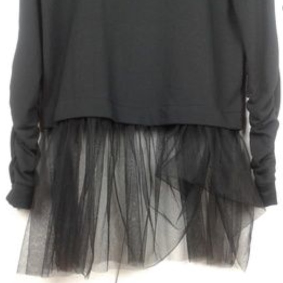Anthropologie Moelleux Tulle Hem Top Black Small - Picture 2 of 6